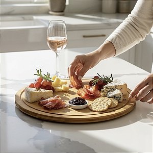 BANDEJA GIRATÓRIA DE BAMBU 27CM