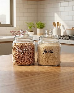KIT COM 2 POTES DE VIDRO HERMÉTICO VIENNA 2 LITROS