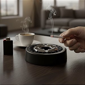 CINZEIRO DE METAL E PLÁSTICO PARA MESA CORTA FUMAÇA