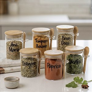 KIT POTE JADE 200ML COM TAMPA E COLHER DE BAMBU PERSONALIZADO