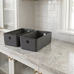 CESTO ORGANIZADOR FLOW COM E SEM TAMPA 34 X 15 X 10 CHUMBO