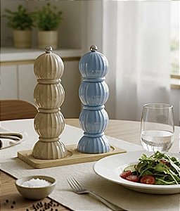 MOEDOR PARA SAL PIMENTA 11CM AZUL BEGE