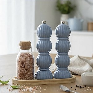 MOEDOR PARA SAL PIMENTA 11CM AZUL BEGE