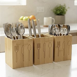 PORTA TALHER DE BAMBU 12CM