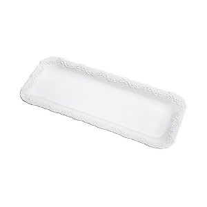 TRAVESSA DE PORCELANA RETANGULAR ALTO RELEVO