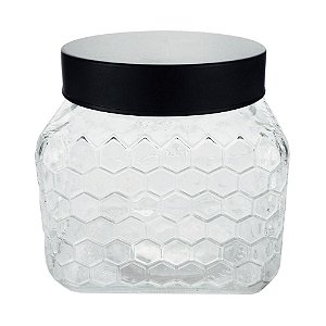 POTE VIDRO BOROSSILICATO COM TAMPA PRETA COLMÉIA