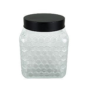 POTE VIDRO BOROSSILICATO COM TAMPA PRETA COLMÉIA