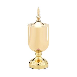 POTICHE DE VIDRO E METAL DOURADO