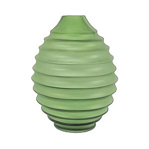 VASO DE VIDRO VERDE SANFONADO