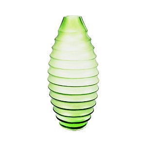 VASO DE VIDRO VERDE ALTO SANFONADO