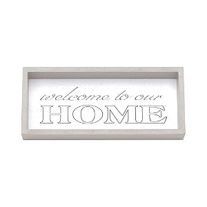 QUADRO CAIXA MADEIRA WELCOME HOME