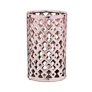 VASO DECORATIVO ROSA METALIZADO 25CM