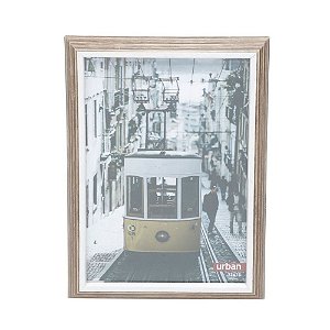 PORTA RETRATO DE MADEIRA FINE TOUCH MARROM E BRANCO