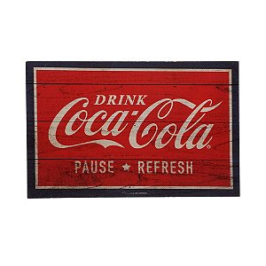 PLACA MADEIRA COM O TEMA "BEBA COCA-COLA"