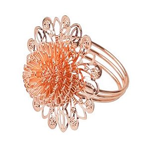 CONJUNTO 4 ANÉIS PARA GUARDANAPOS AÇO INOX ROSE GOLD