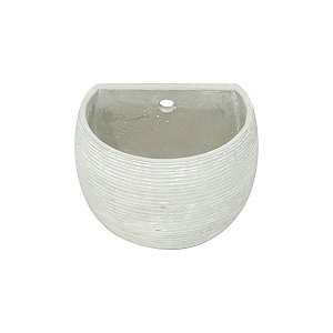 VASO EM CONCRETO CIRCULAR PRA PAREDE CINZA