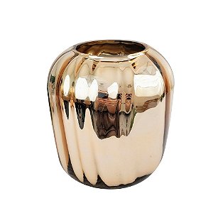 VASO DOURADO EM VIDRO 19CM
