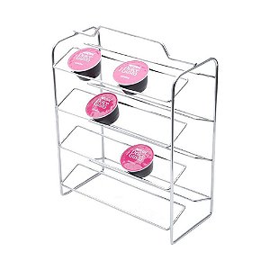 SUPORTE PARA CAPSULA DE CAFÉ DOLCE GUSTO PRATA 30 CÁPSULAS