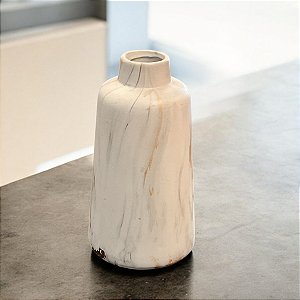 CACHEPOT EM CERÂMICA GOLD MARBLE BRANCO