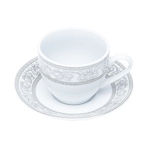 JOGO DE 4 XÍCARAS COM PIRES PARA CAFÉ SUPER WHITE