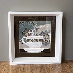 PAR DE QUADROS DECORATIVO DE MADEIRA COM VIDRO