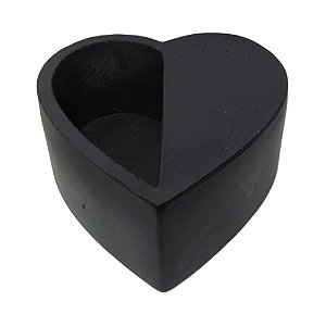 CACHEPOT CORAÇÃO PRETO EM CIMENTO