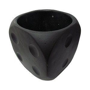 CACHEPOT DADO PRETO EM CIMENTO
