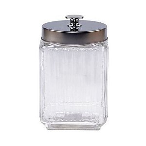 POTE DE VIDRO BOROSSILICATO COM TAMPA DE METAL 1,7L