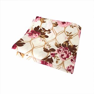 GUARDANAPO FLORAL ROSA E MARROM