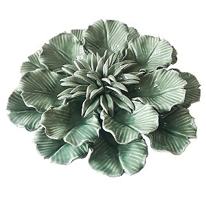 FLOR VERDE DECORATIVA EM CERÂMICA