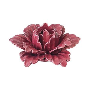 PEÇA DECORATIVA DE CERÂMICA FLOR ROSA