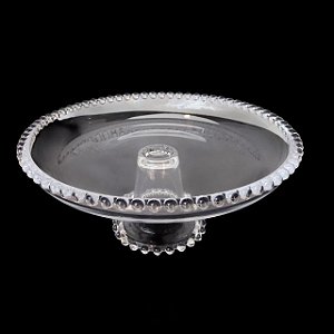 PRATO E QUEIJEIRA DE CRISTAL COM PÉ SEM TAMPA PEARL.