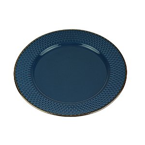 PRATO RASO PORCELANA DROPS AZUL