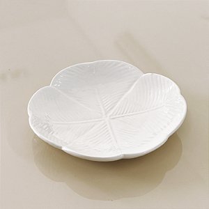 PRATO DE CERÂMICA BANANA LEAF BRANCO 16CM