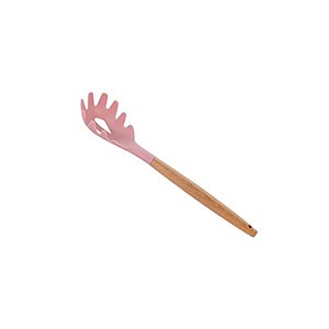 PEGADOR PARA MASSA DE SILICONE COM CABO DE BAMBU ROSA