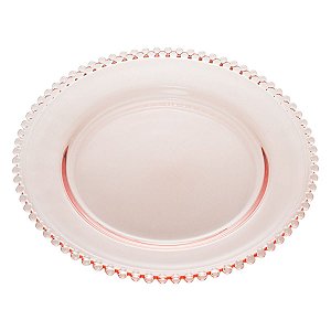 PRATO SOBREMESA CRISTAL PEARL ROSA 20cm