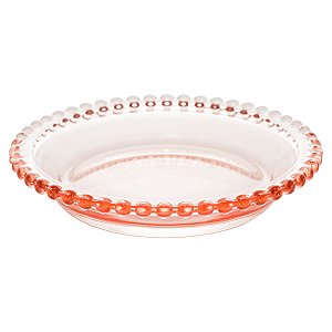 PRATO CRISTAL DE CHUMBO PEARL ROSA 14cm