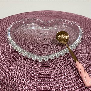 PRATO CRISTAL DE CHUMBO CORAÇÃO PEARL 20cm