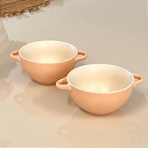 CONJUNTO 2 BOWLS CONSUME DE CERÂMICA GRANILITE SALMON