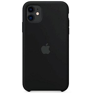 Case de silicone para iPhone com interior aveludado - Preto