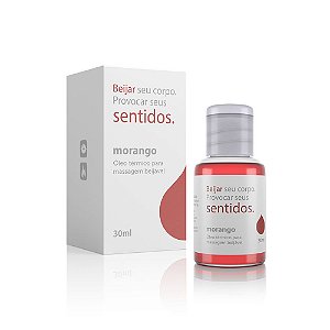 Óleo para Massagem Beijável Função Hot Sentidos Morango - 30 ml
