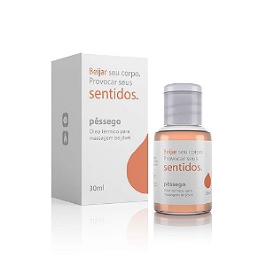 Óleo para Massagem Beijável Função Hot Sentidos Pêssego - 30 ml