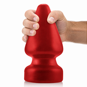 Plug anal gigante vermelho com ventosa 24x11cm
