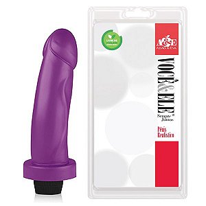 Prótese Tyranus com Vibro - 17x4 cm na cor Roxo