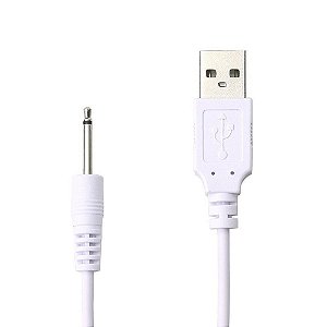 Cabo Carregador USB Pino Fino P1 2,5 mm Branco - 75 cm