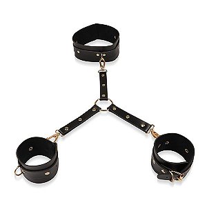 Kit Bondage - Coleira com Suporte para Bracelete