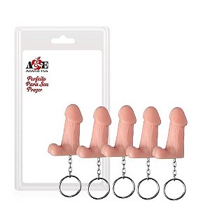 Chaveiro Mini Pênis com Escroto 5UN