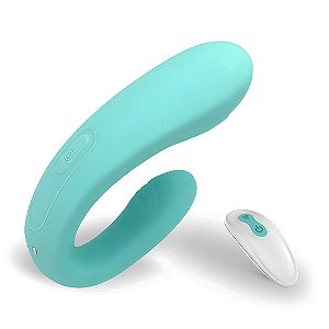 Vibrador de casal Acqua Verde recarregável com controle