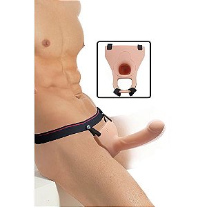 Capa peniana recarregável Hollow Strap on 17,5x3,5cm