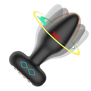Plug Anal com Vibração e Rotação 360 Recarregável - Controle Via APP